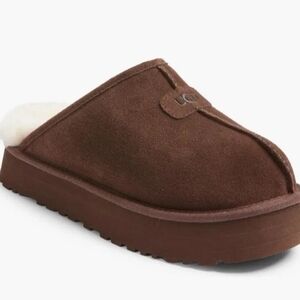 UGG Discoquette Shearling Slide Slipper Chocolate Brown Size 9 US